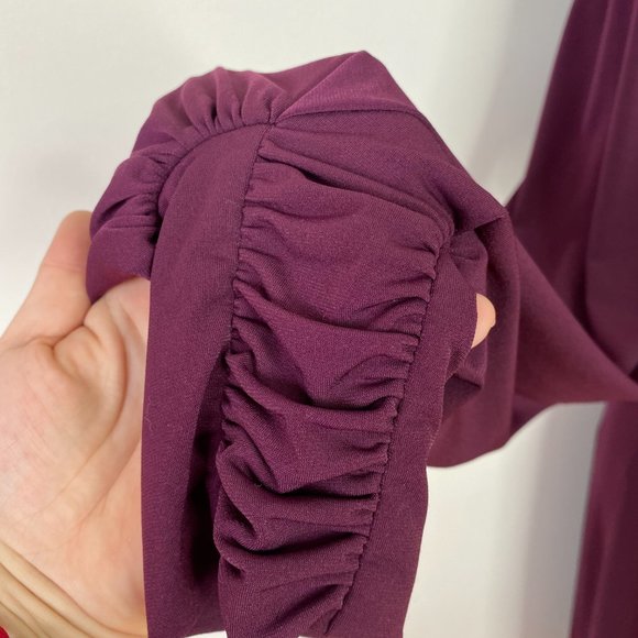 Dress By David Meister, Size US 8, Maroon, burgundy, embroidered bead flower - Picture 5 of 16